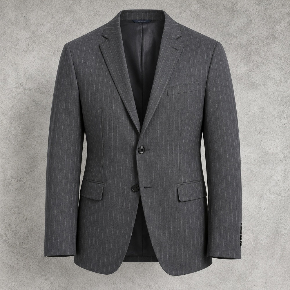 Brooks Brothers Madison BrooksCool Grey Pinstripe Blazer Jacket Full Canvas 46R‎